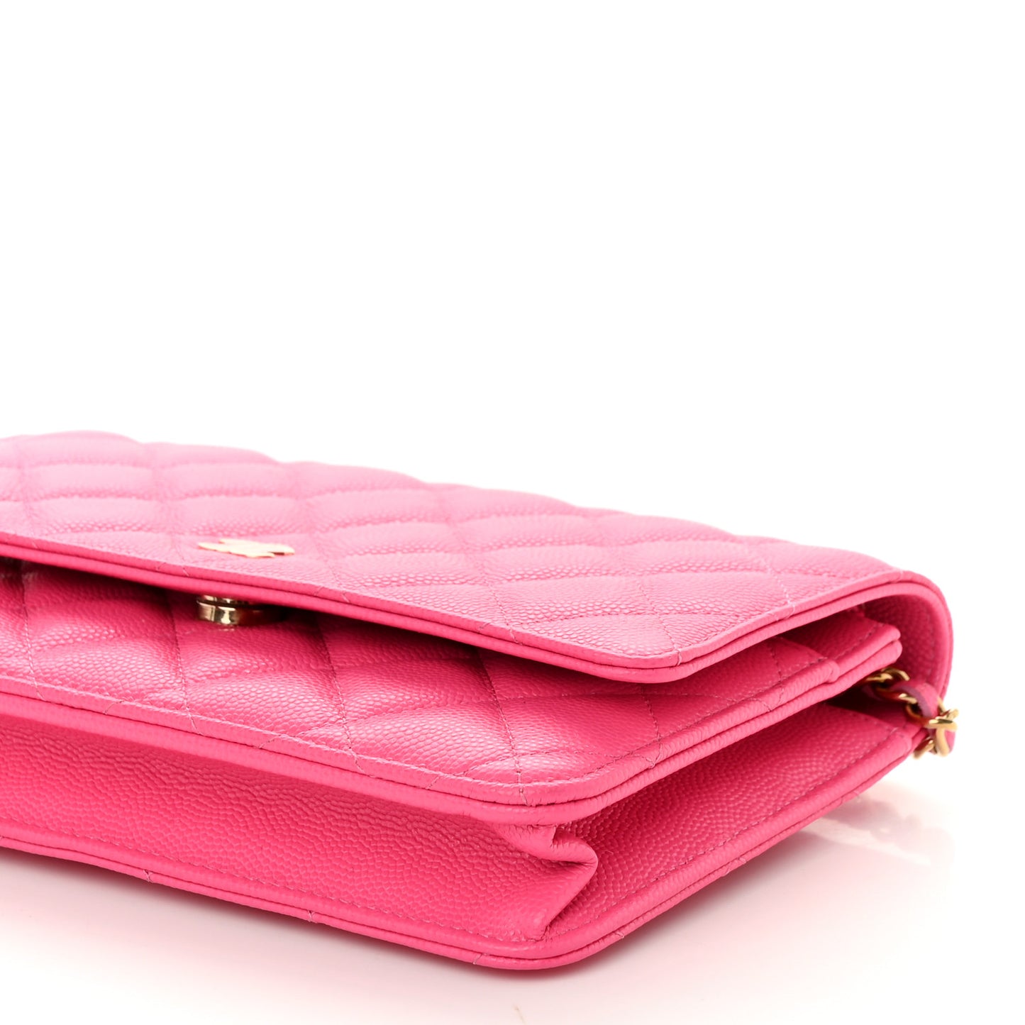 Caviar Quilted Wallet On Chain WOC Rose