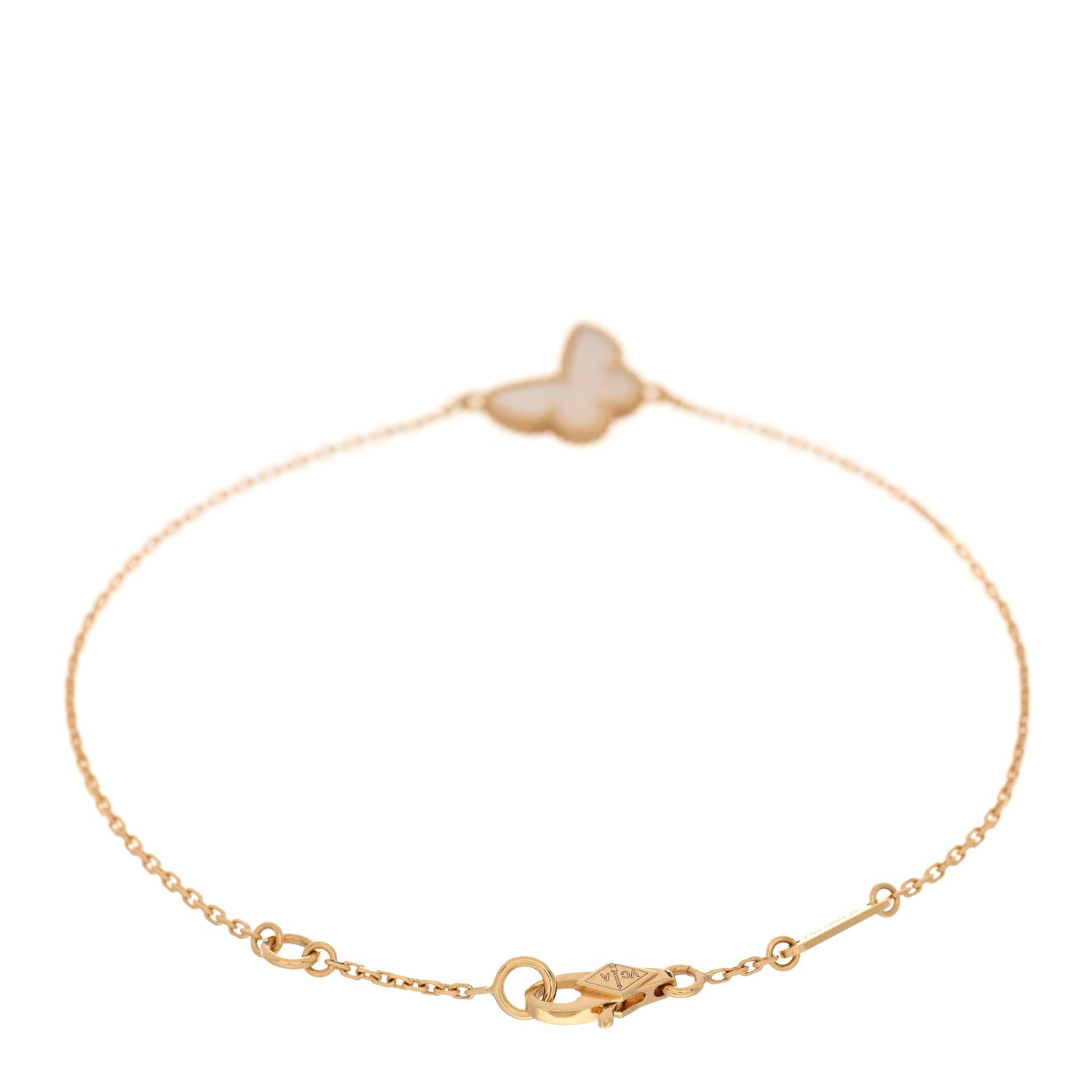 Van Cleef & Arpels 18K Yellow Gold Mother of Pearl Sweet Alhambra Butterfly Bracelet 2 of 4