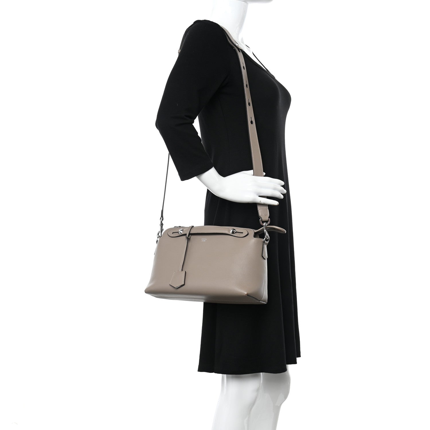 Fendi Vitello Dolce Medium By The Way Boston Bag Tortora 2 of 16