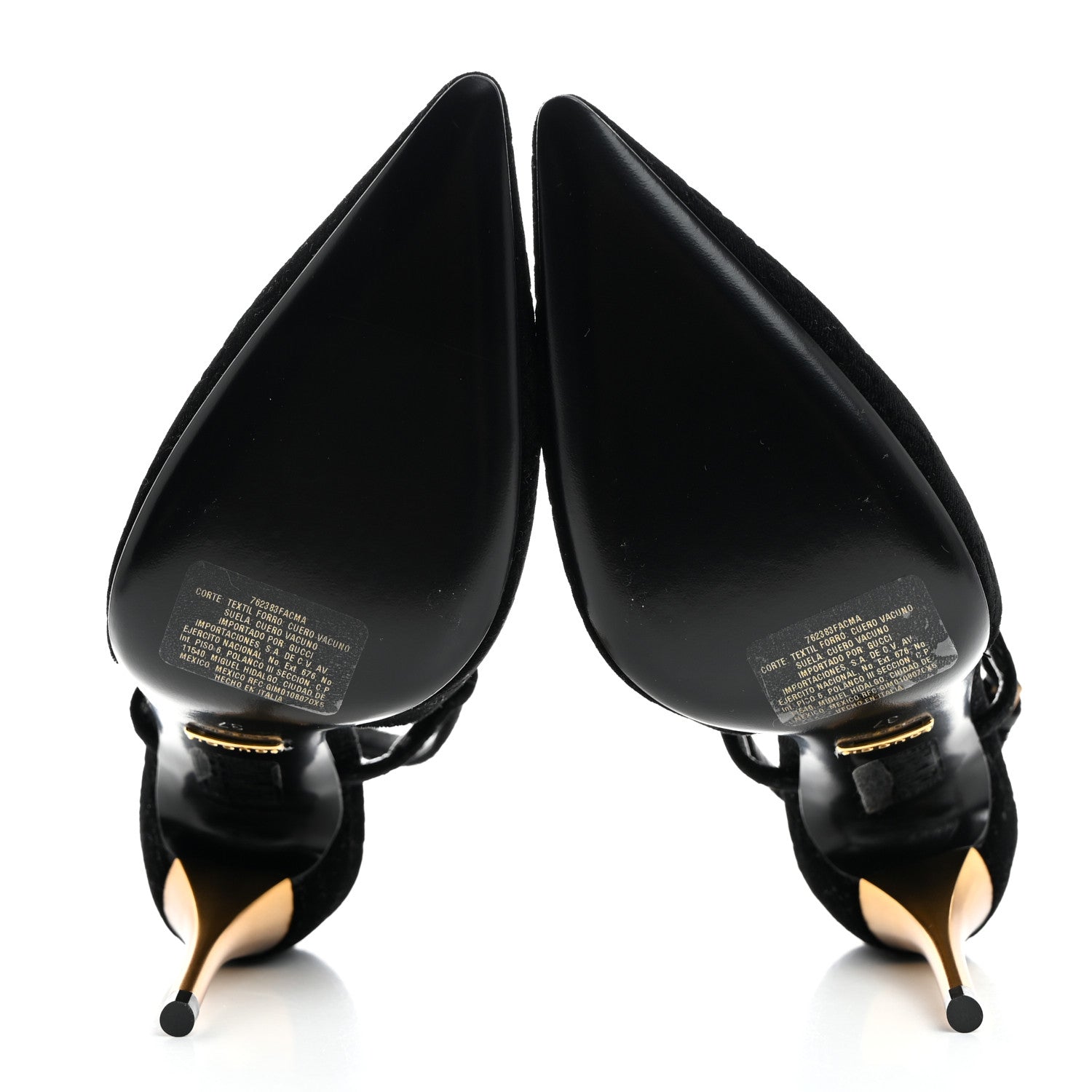 Gucci Velvet GG Monogram Slingback 115mm Pumps 37 Black 5 of 9