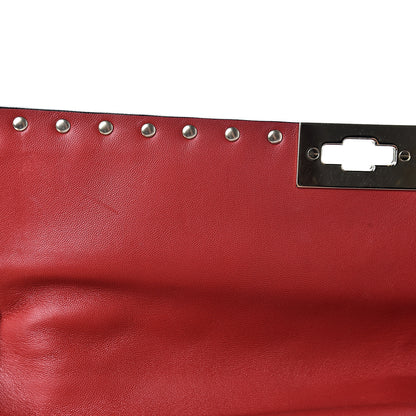 Valentino Garavani Lambskin Large Rockstud Spike Shoulder Bag Red 9 of 12