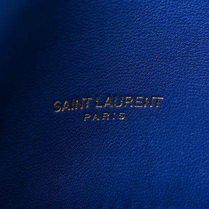 Saint Laurent Lambskin Quilted Small Loulou Puffer Monogram Chain Satchel Majorele Blue 6 of 19