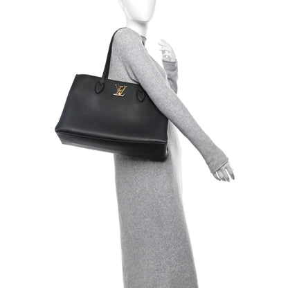 Louis Vuitton Grained Calfskin Lockme Shopper Black 2 of 12