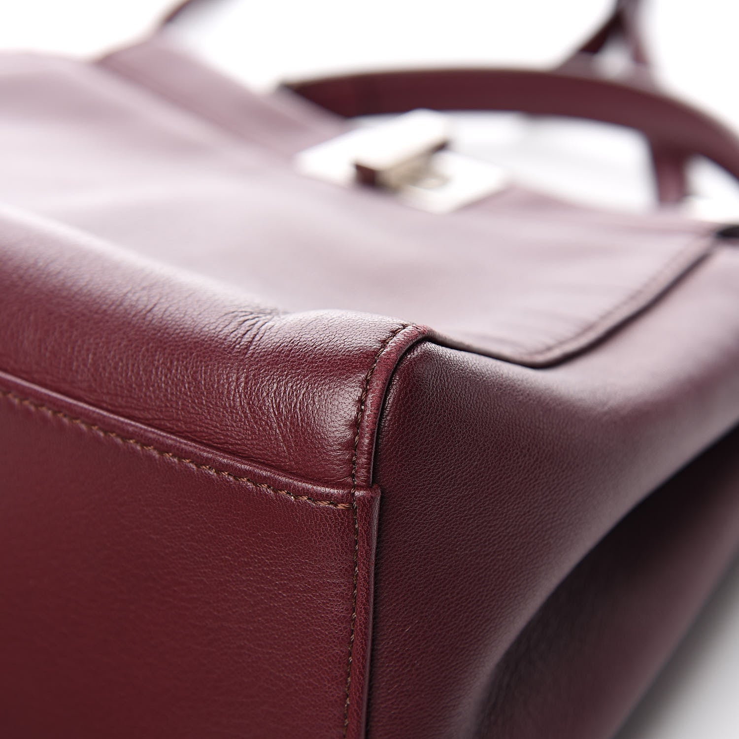 Fendi Nappa Mini Peekaboo Iconic Satchel Bordeaux 12 of 14