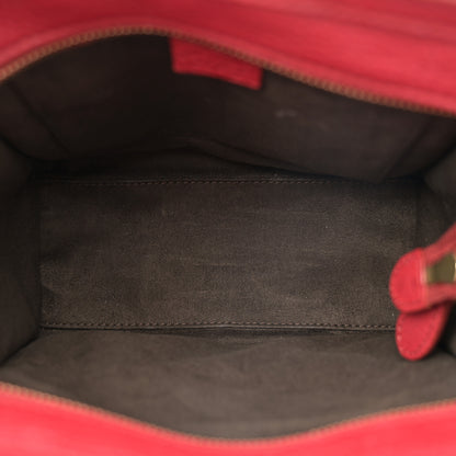 Celine Pebbled Calfskin Nano Luggage Red 5 of 13