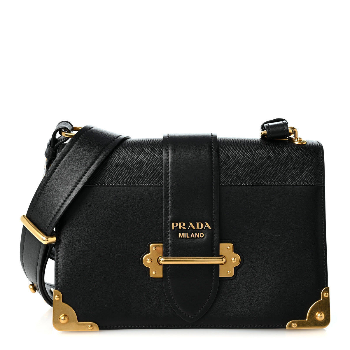 City Calf Saffiano Large Cahier Bag Black
