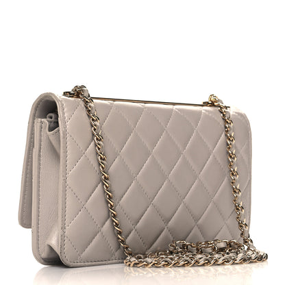 Chanel Lambskin Quilted Trendy CC Wallet On Chain WOC Grey 3 of 13