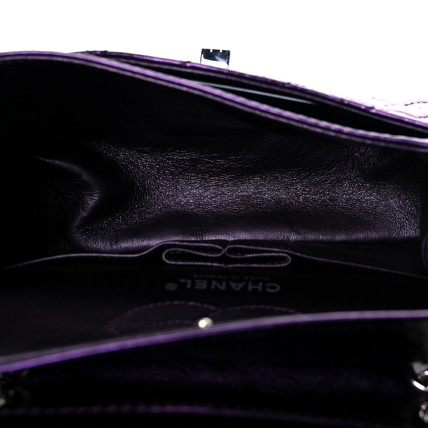 Chanel Metallic Calfskin Quilted 2.55 Reissue 224 Flap Purple 7 of 9