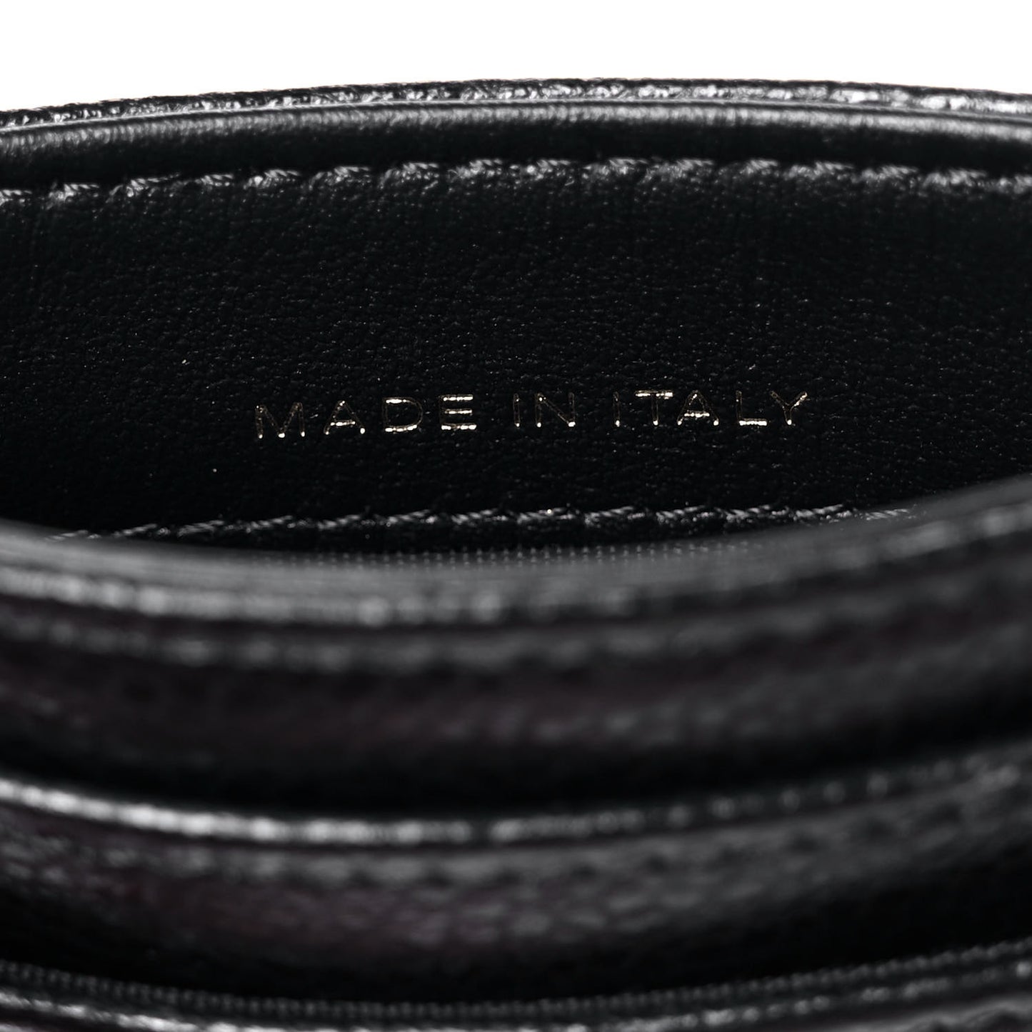 Caviar Camellia Embossed Card Holder Black