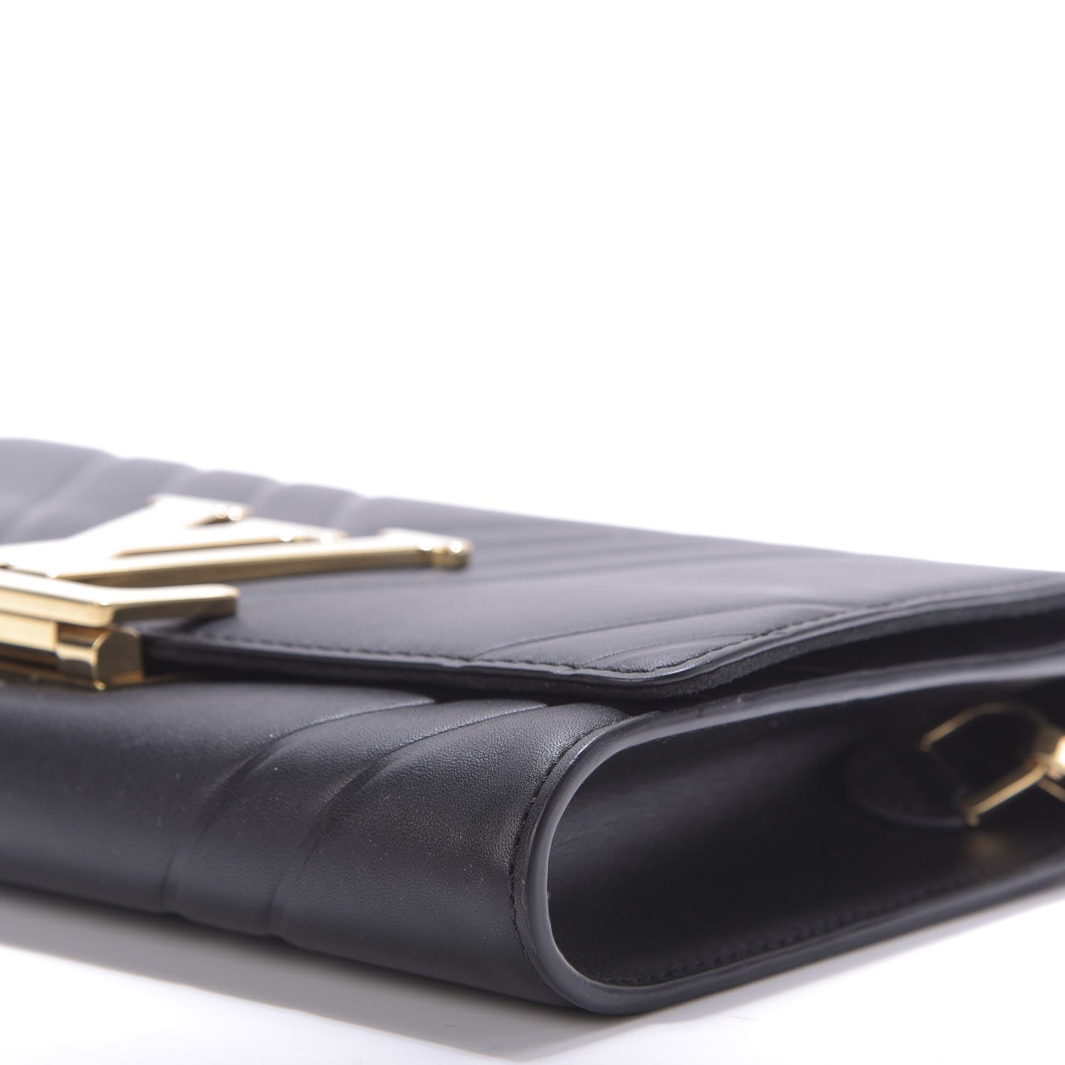 Louis Vuitton Calfskin Airy V Embossed Pochette Chain Louise GM Black 7 of 8