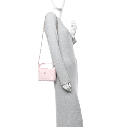 Chanel Caviar Quilted Hobo Clutch With Chain Light Pink 4 of 28