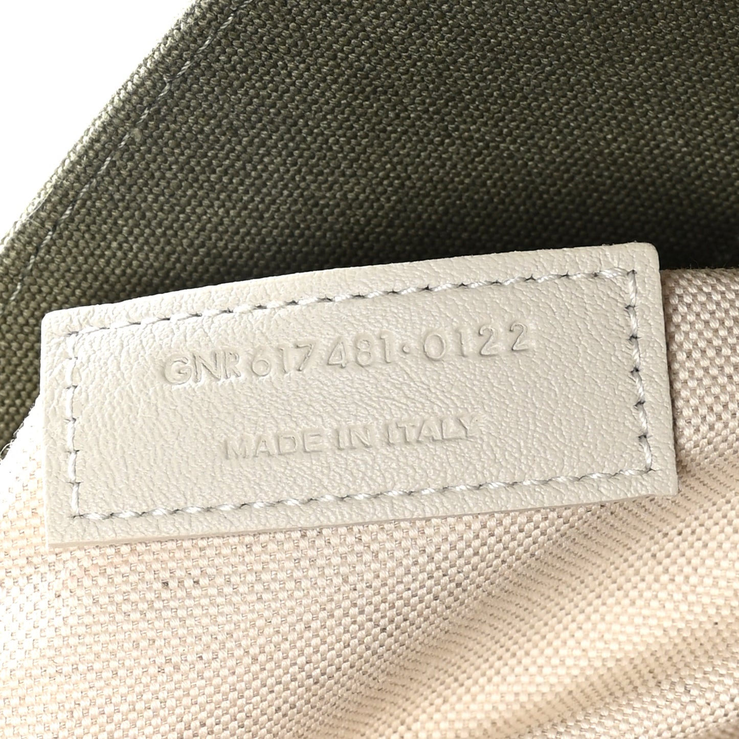 Linen Calfskin Small Rive Gauche Tote Military Green Blanc Vintage