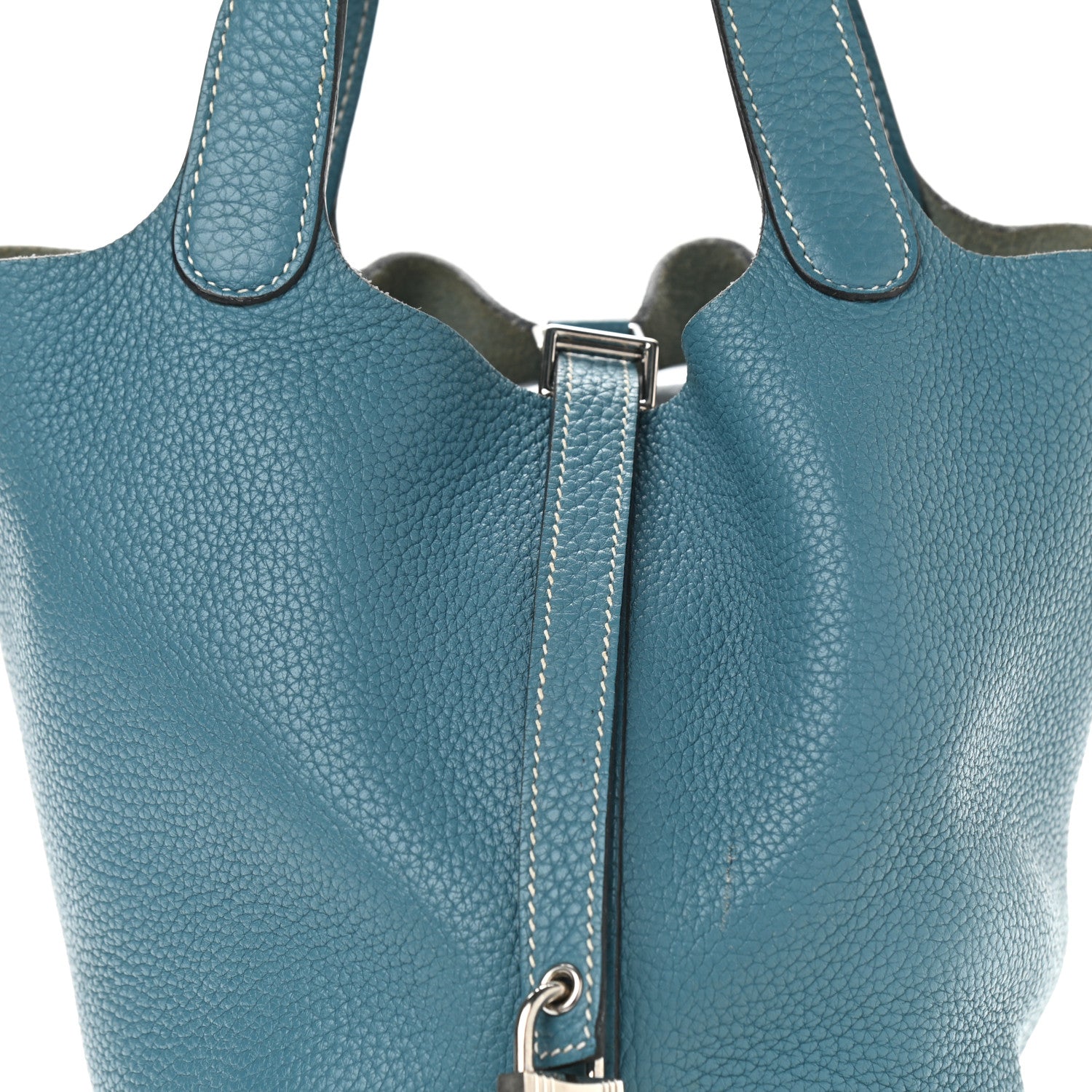 Hermes Taurillon Clemence Picotin Lock 18 PM Blue Jean 7 of 12
