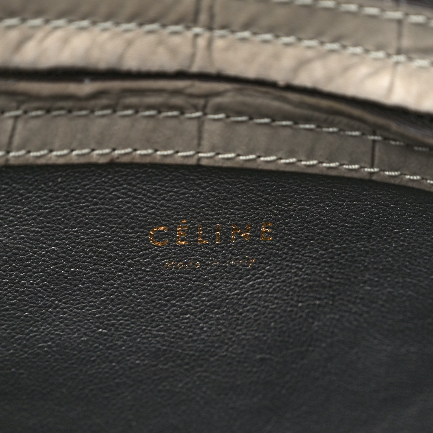Celine Crocodile Embossed Nubuck Large Phantom Luggage Grey 6 of 10