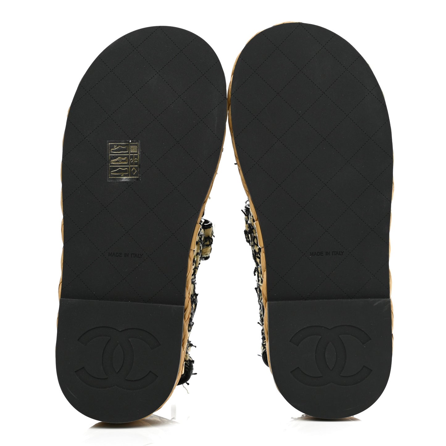 Tweed Patent Calfskin Velcro Dad Sandals 35 Yellow Black Gray