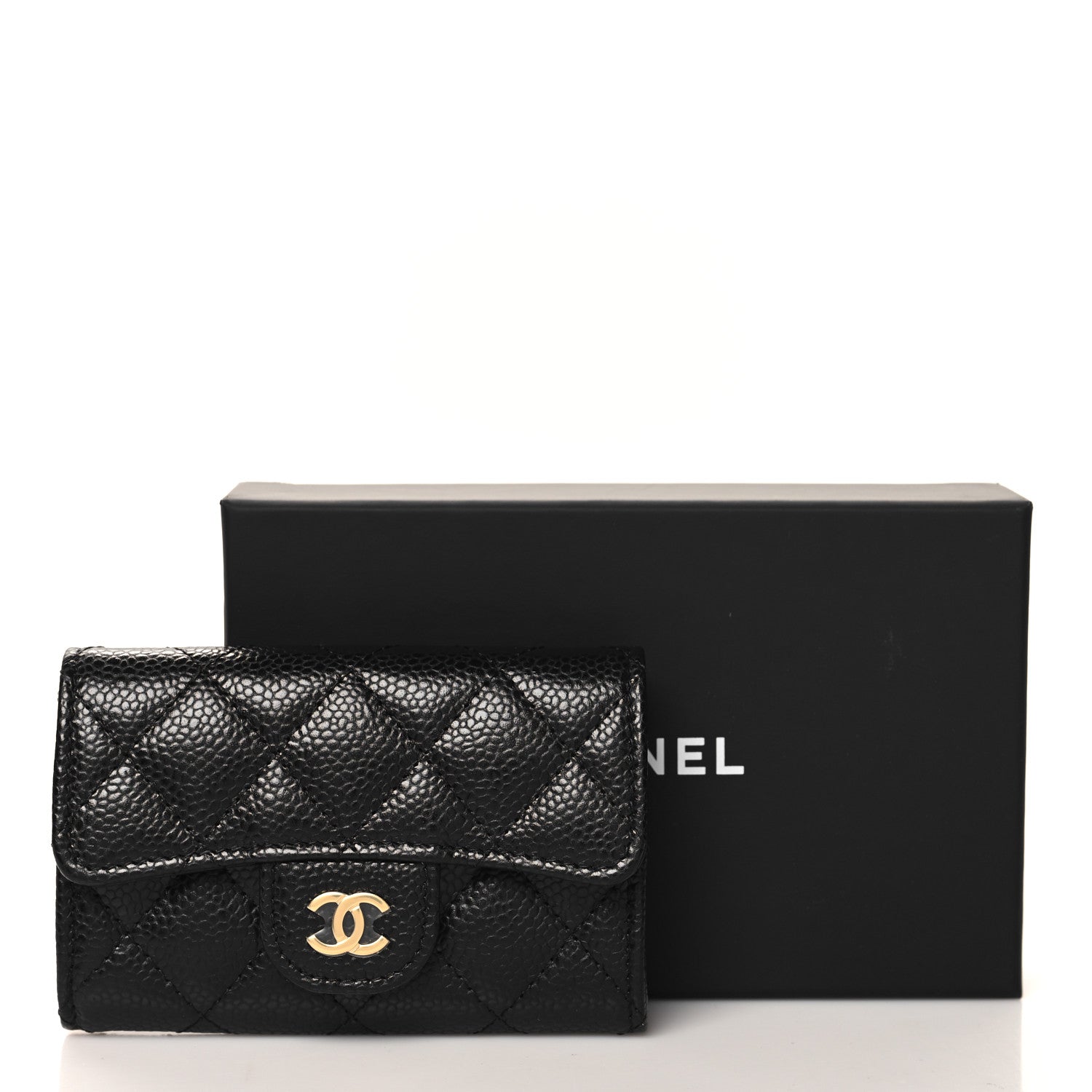 Chanel Caviar Quilted Flap Card Holder Wallet Black 9 of 9