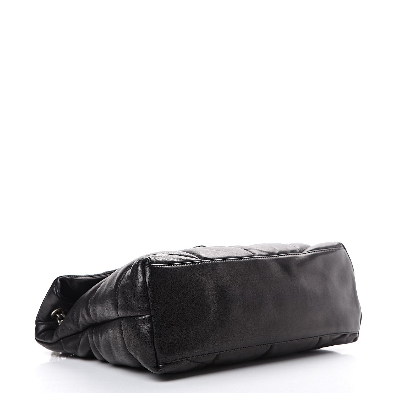 Saint Laurent Lambskin Quilted Medium Loulou Puffer Monogram Chain Satchel Black 3 of 11