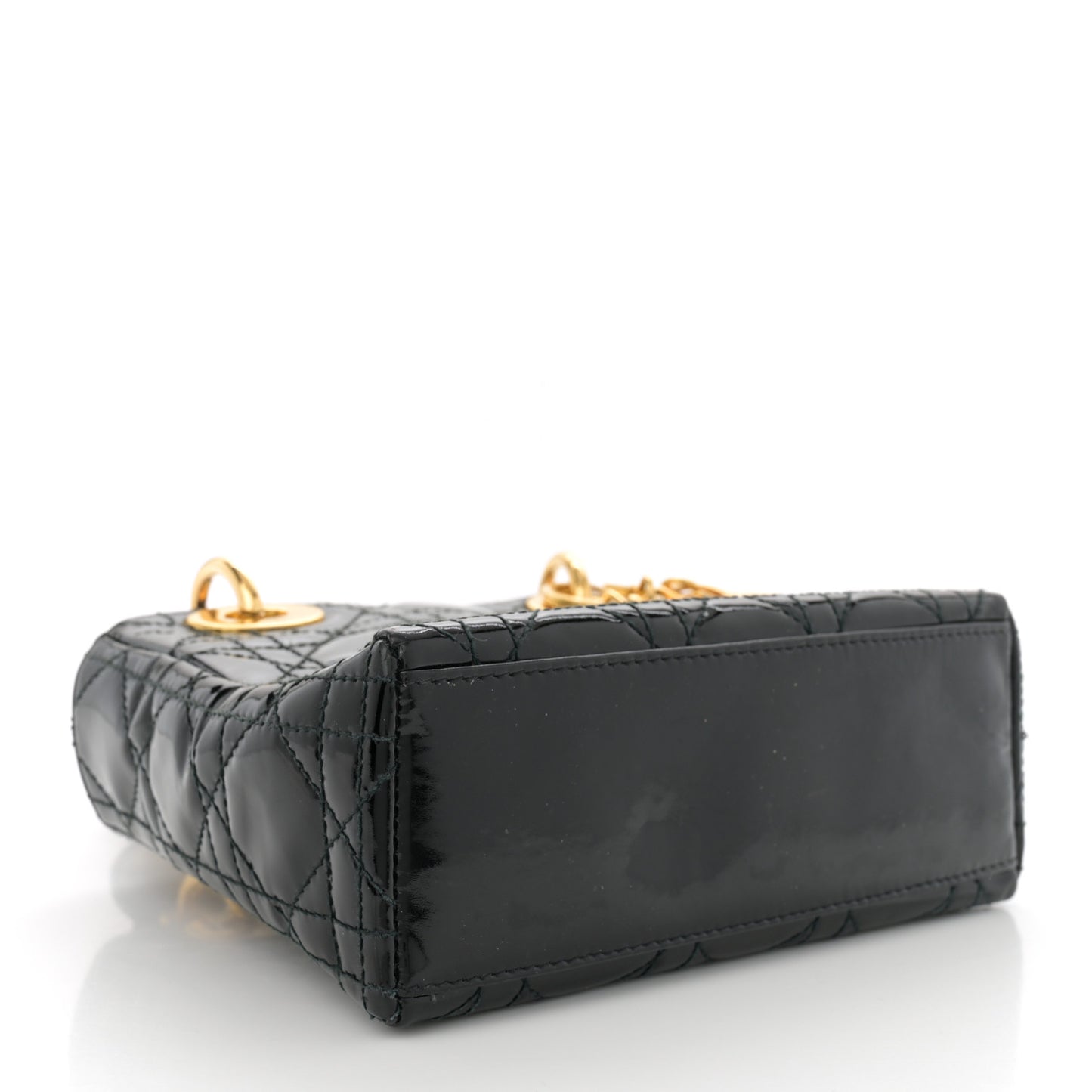 Patent Cannage Mini Lady Dior Black