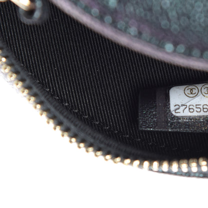 Chanel Iridescent Caviar Quilted Round Clutch With Chain Black 7 of 10