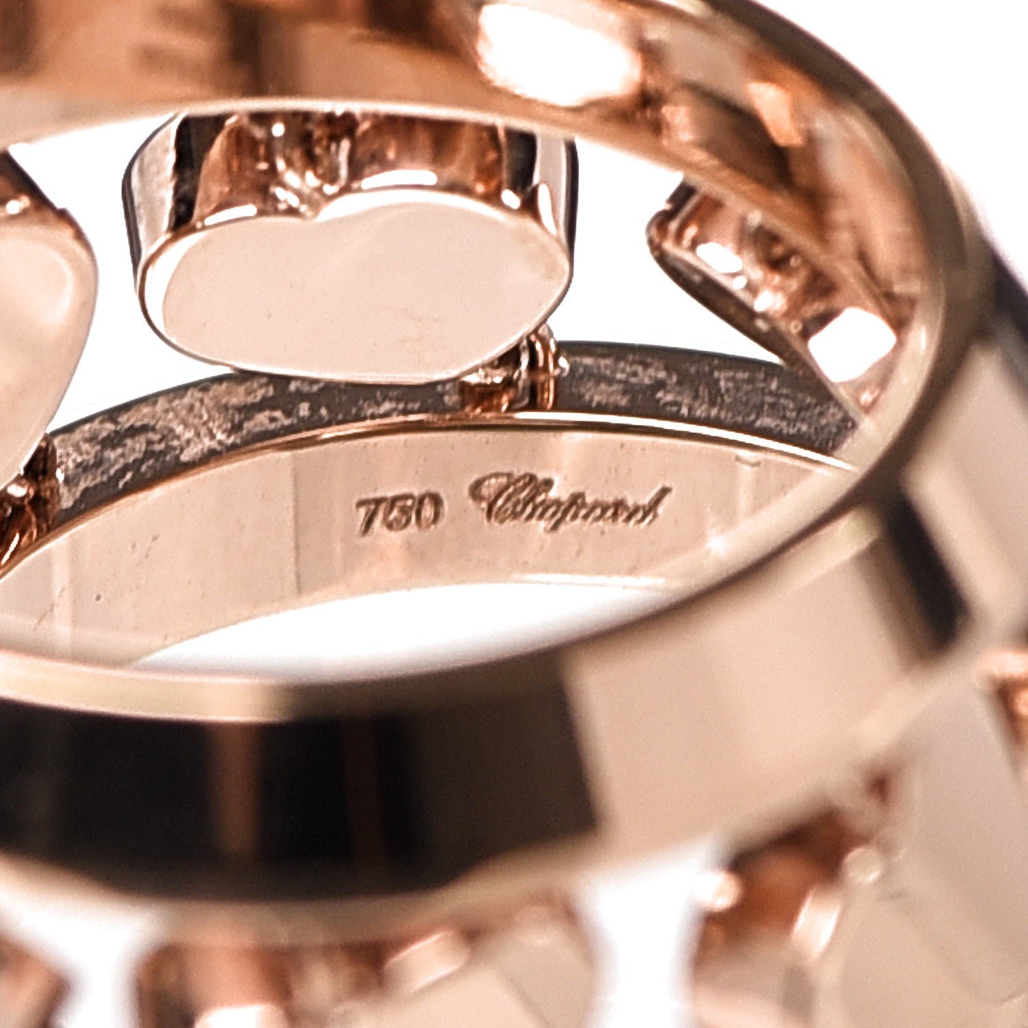 Chopard 18K Rose Gold Diamond Happy Diamonds Amore Ring 51/5.75 4 of 5