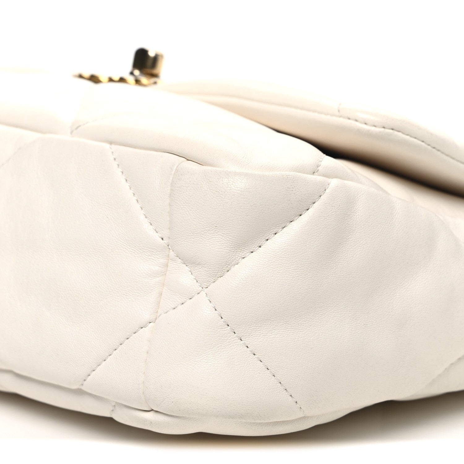 Chanel Goatskin Quilted Medium Chanel 19 Flap White 10 of 10