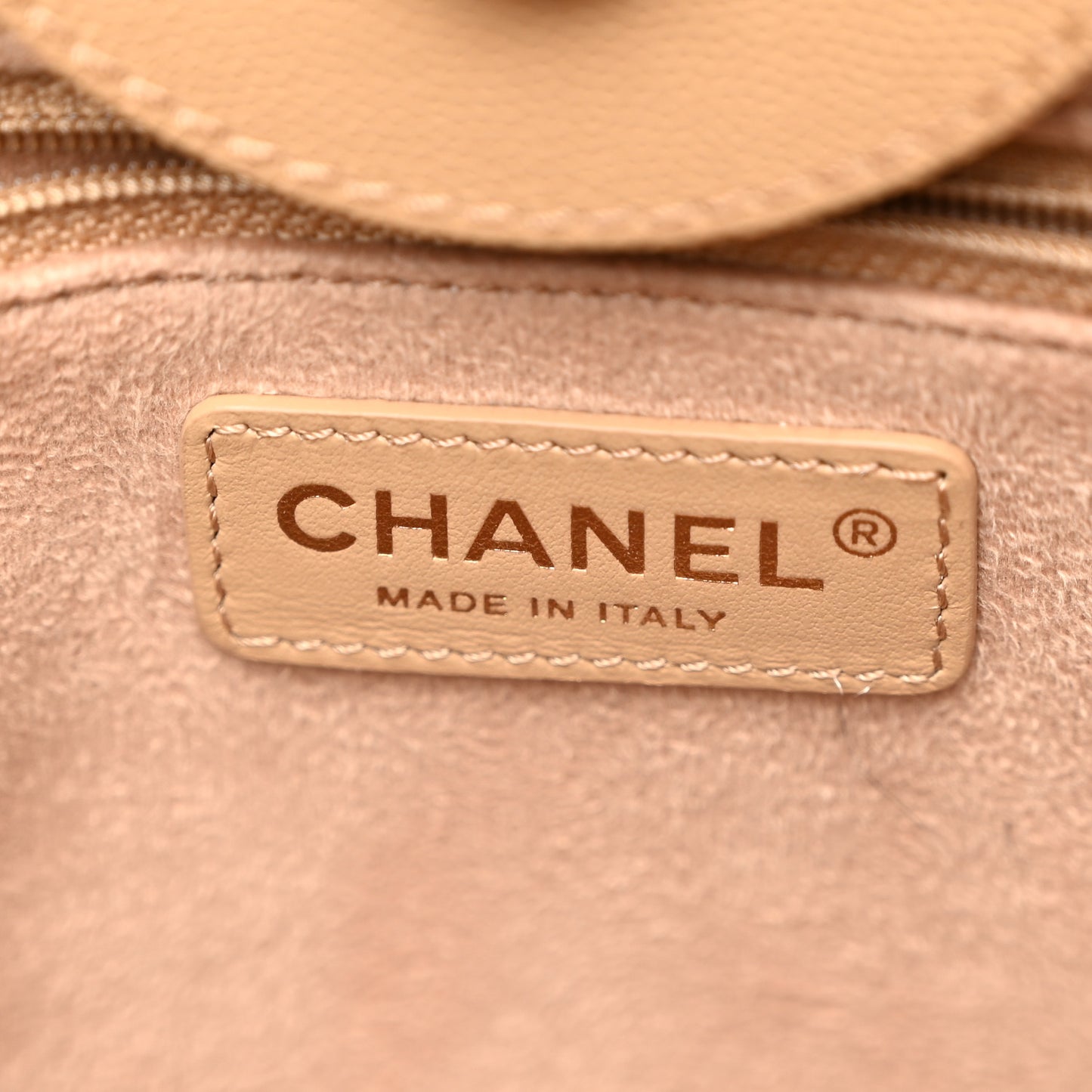 Caviar Small Studded Deauville Tote Beige