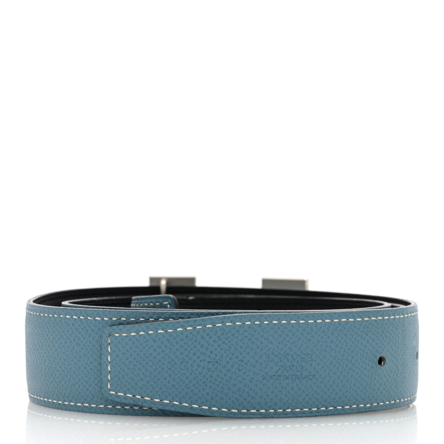 Swift Epsom 32mm H Belt 90 Black Blue Jean