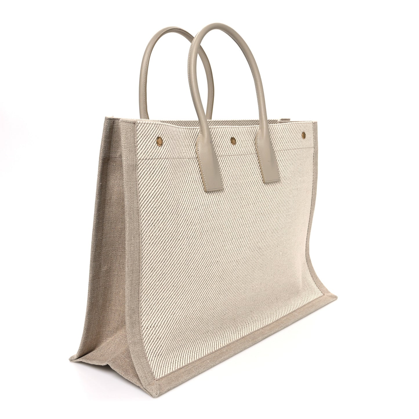 Linen Calfskin Rive Gauche Tote Beige Sea Salt