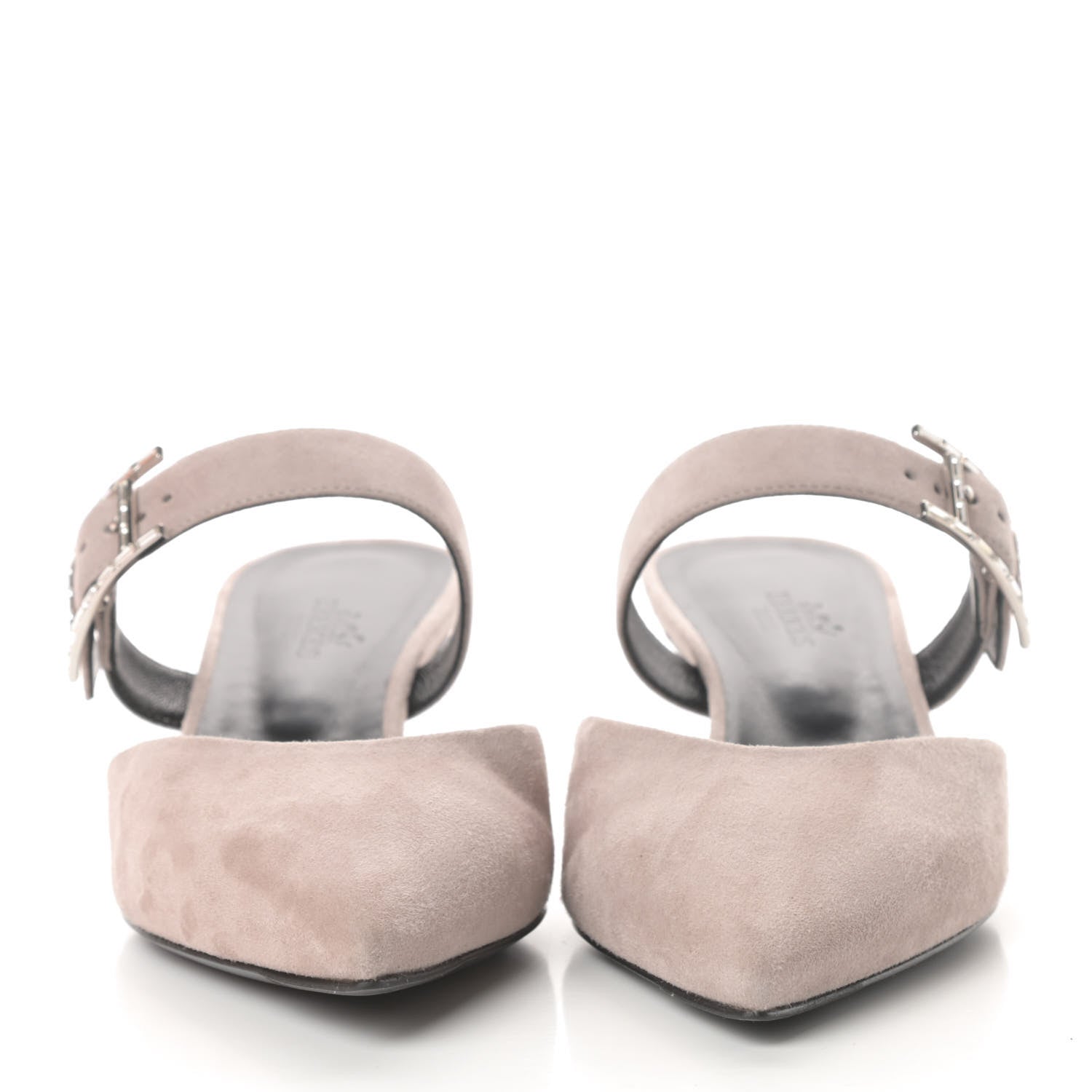 Hermes Suede Goatskin Blink Mules 36.5 Beige Rose 2 of 11