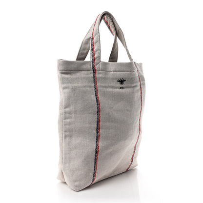 Christian Dior Canvas Print Cruise Tote Ivory Black 3 of 8