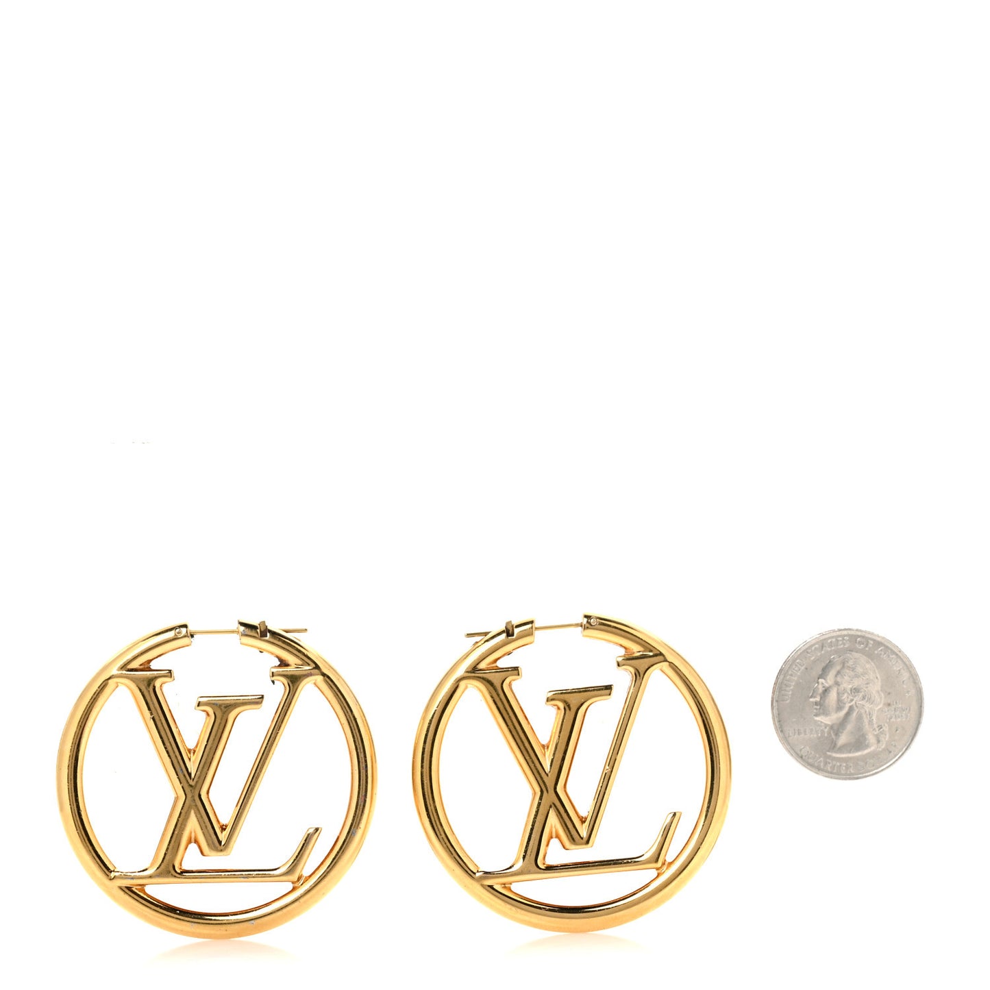Metal Louise Hoop Earrings Gold
