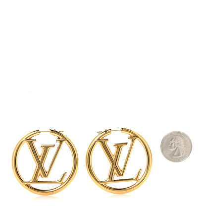 Louis Vuitton Metal Louise Hoop Earrings Gold 2 of 5