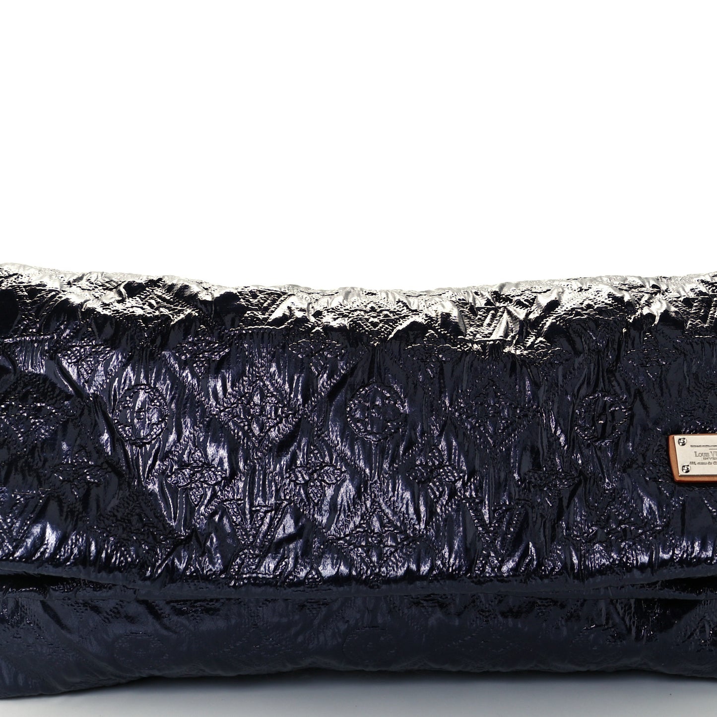 Jacquard Quilted Monogram Limelight Clutch MM Blue de France