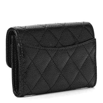 Chanel Caviar Quilted Flap Card Holder Wallet Black 3 of 8