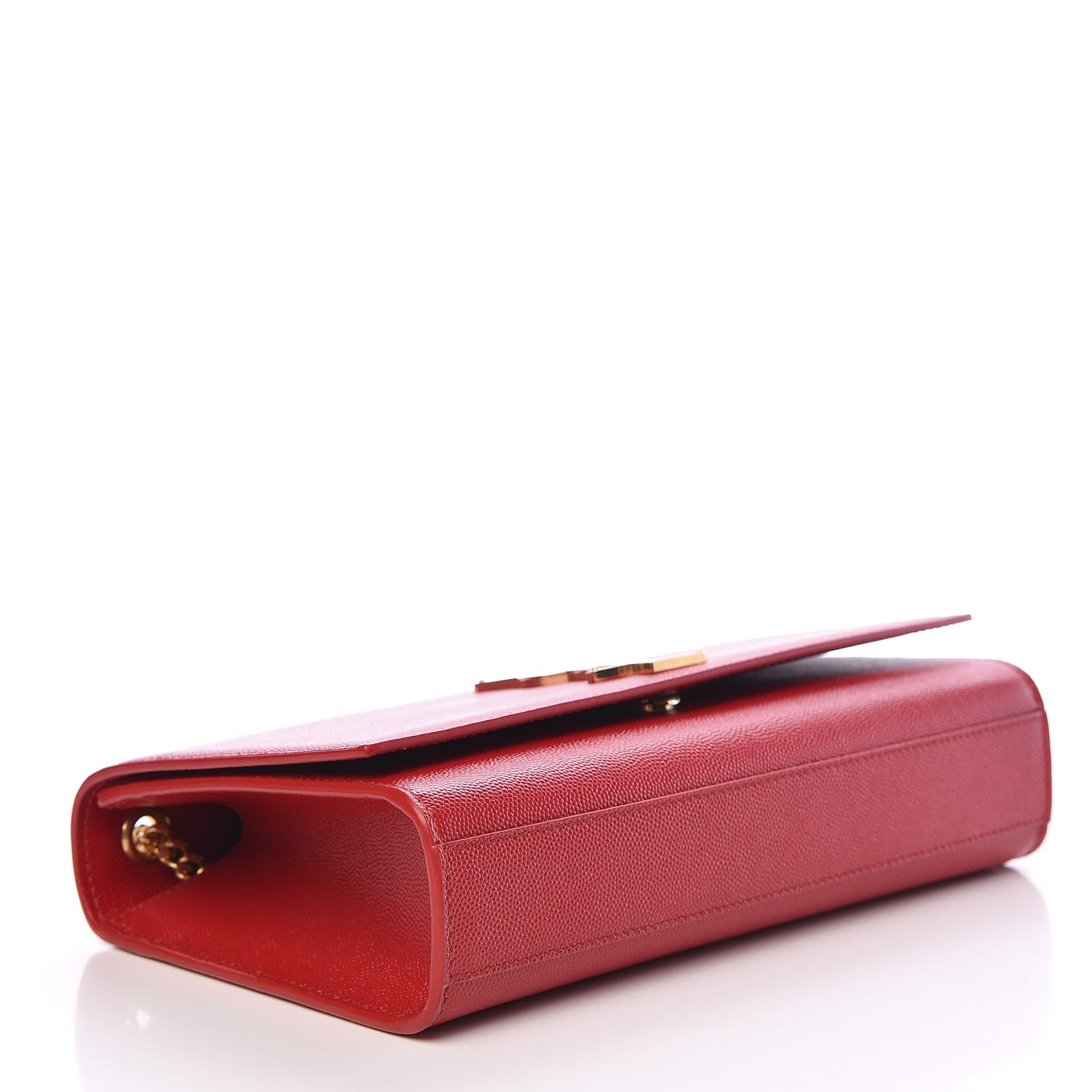 Saint Laurent Grain De Poudre Medium Monogram Kate Satchel Red 4 of 10