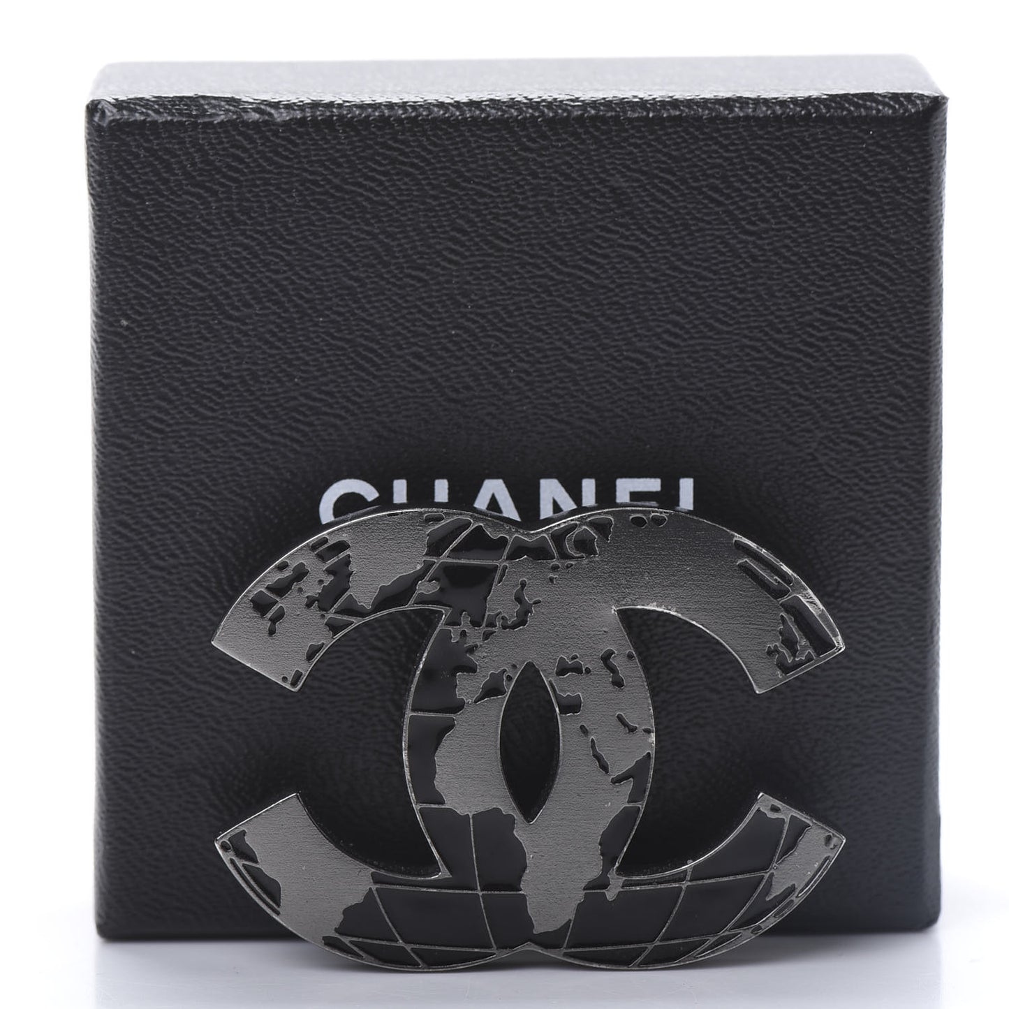 Ruthenium Globe CC Map Brooch