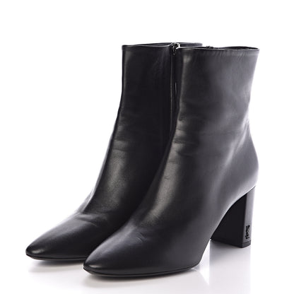 Saint Laurent Nappa Vendome Loulou Ankle Zip Boots 39.5 Black 3 of 7