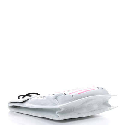 Balenciaga Agneau Arena Graffiti All Over Small Explorer Pouch with Strap White Multicolor 4 of 12
