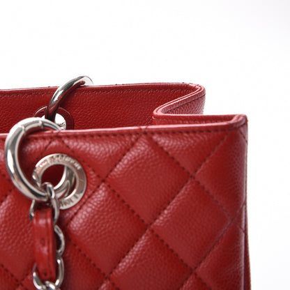 Chanel Caviar Quilted Grand Shopping Tote GST Red 11 of 18