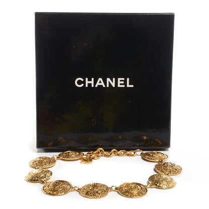 Chanel 31 Rue Cambon Paris CC Medallion Necklace Gold 4 of 5