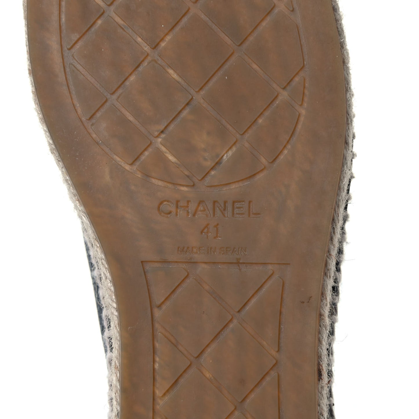 Grained Calfskin CC Espadrilles 41 Black