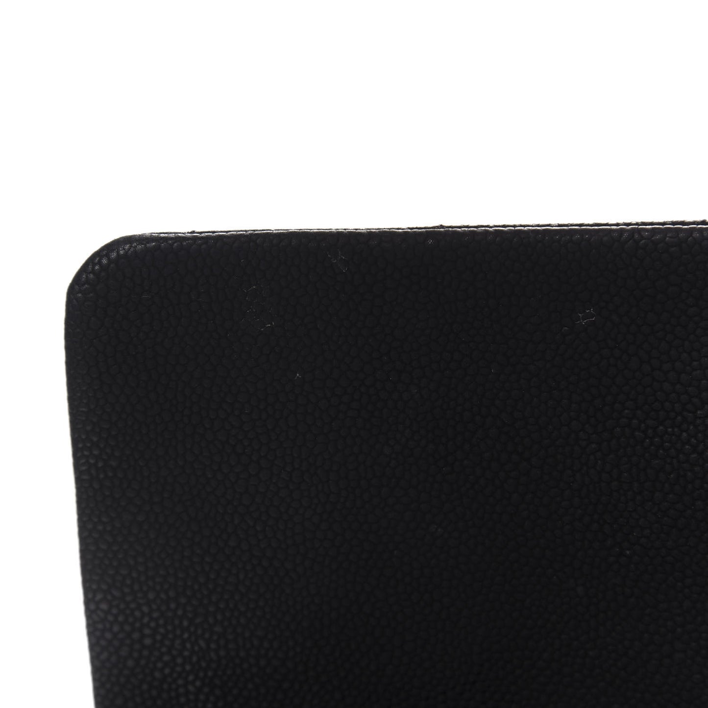 Iridescent Caviar Quilted Medium Lady Pearly Flap Black