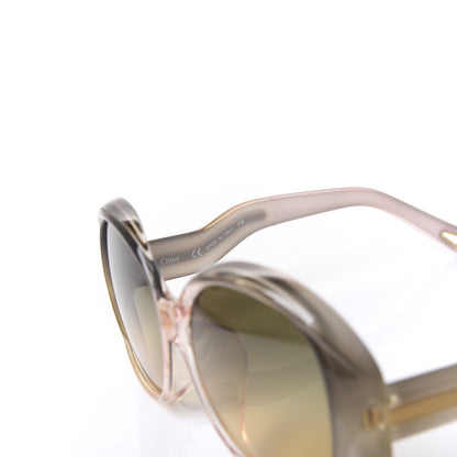 Chloe Oval Semi Transparent Qleo Sunglasses CE736SA Khaki 5 of 7