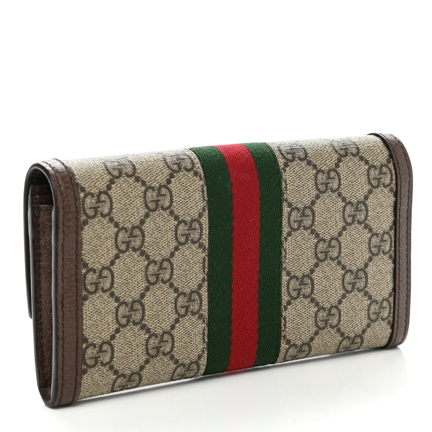 GG Supreme Monogram Web Ophidia Continental Wallet Brown