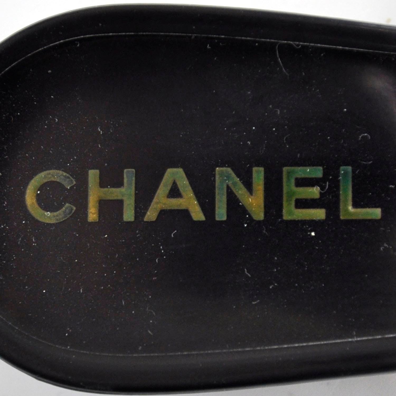 Chanel Jelly Camellia Thong Sandals 37 Black 5 of 6