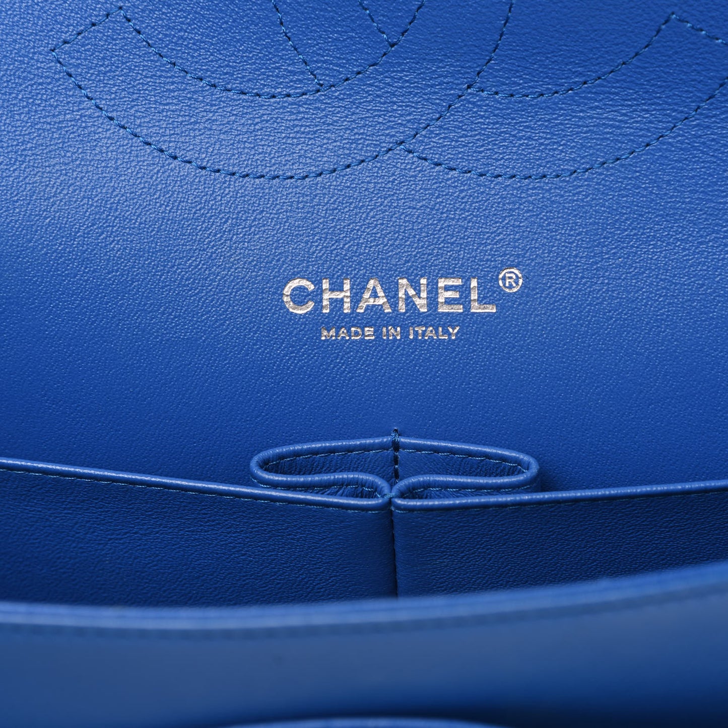 Lambskin Quilted Jumbo Double Flap Blue