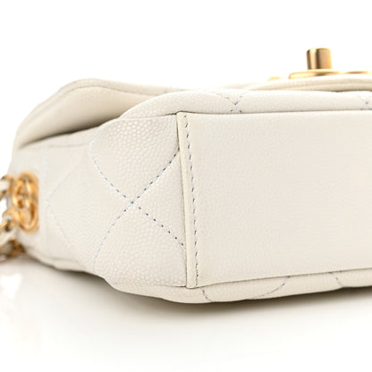 Chanel Caviar Quilted Mini Twist Your Buttons Flap White 9 of 13