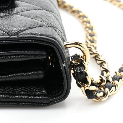 Chanel Caviar Quilted Pocket Twins Wallet On Chain WOC Black 14 of 17