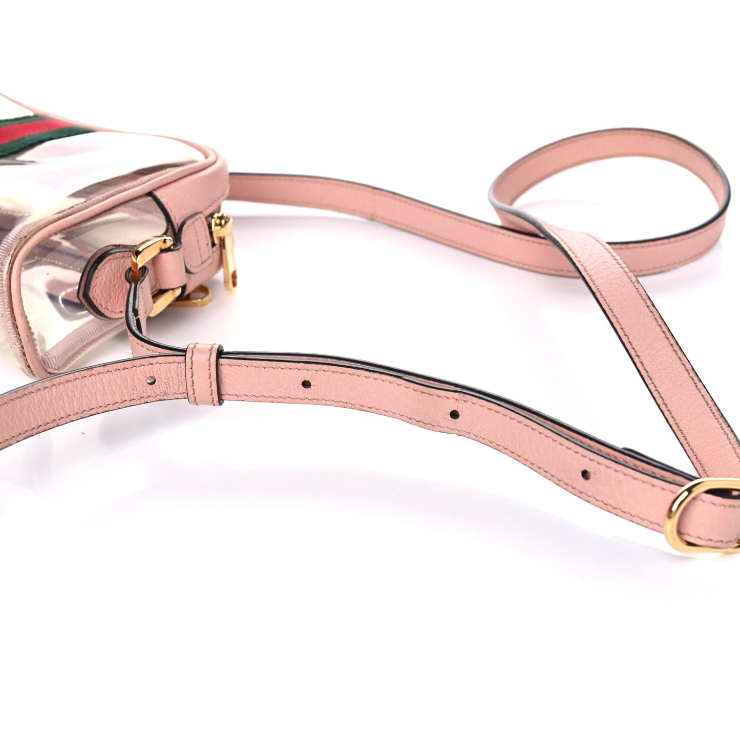 Vinyl Web Mini Ophidia Transparent Shoulder Bag Perfect Pink
