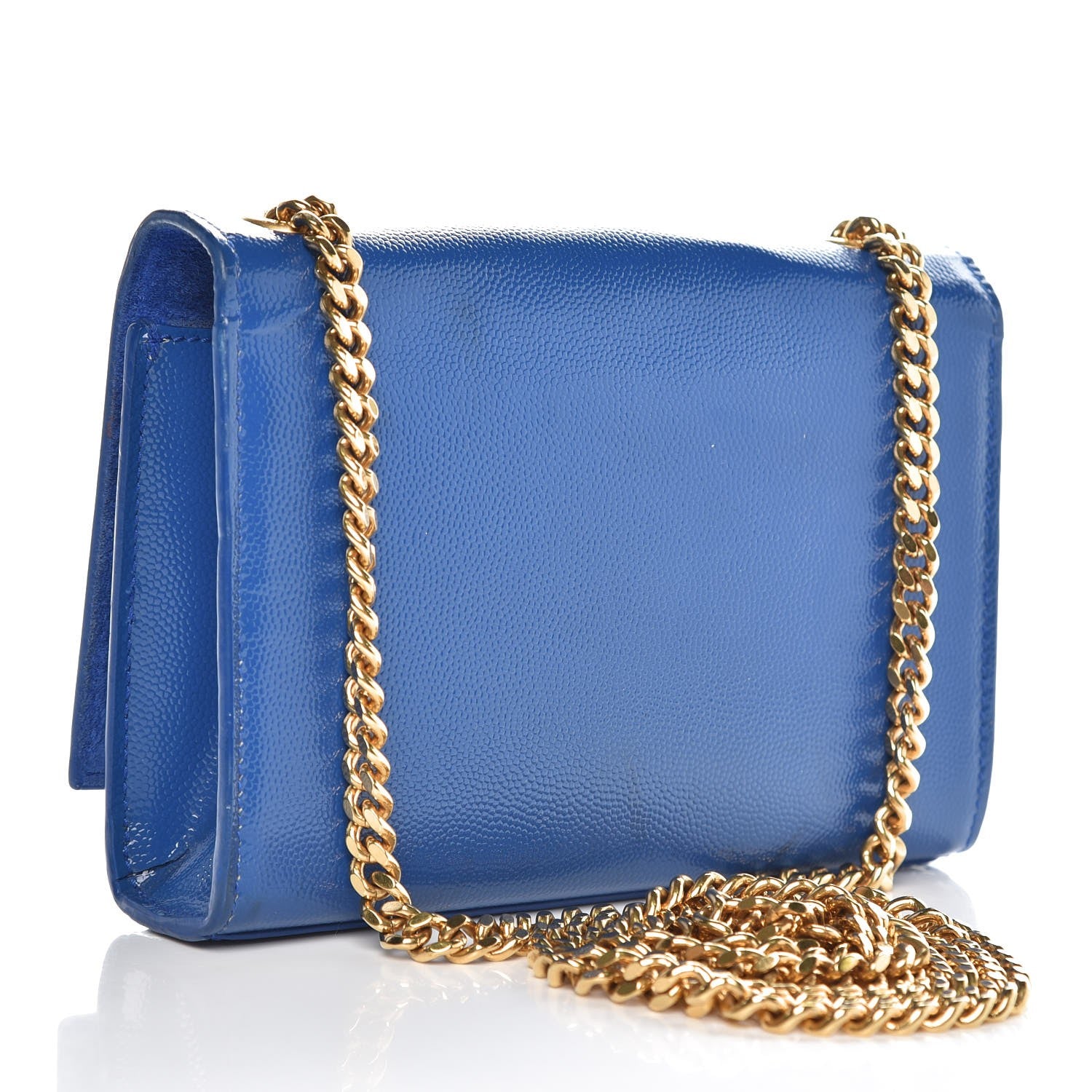 Saint Laurent Grain De Poudre Small Classic Monogram Kate Satchel Royal Blue 3 of 9